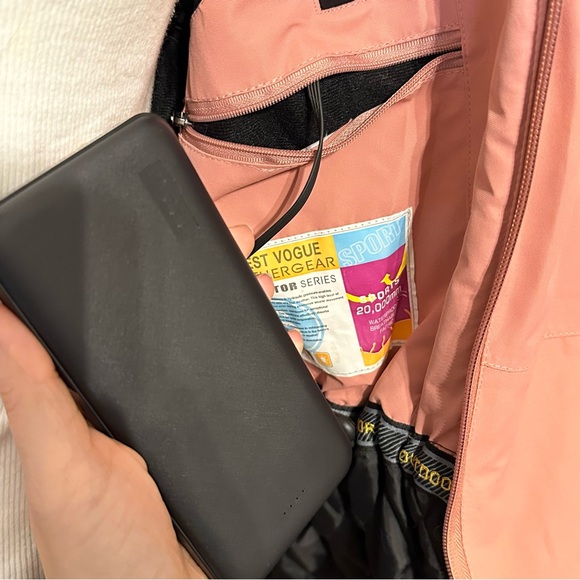 Pink Heated Jacket with Fur Hood - Picture 11 of 13